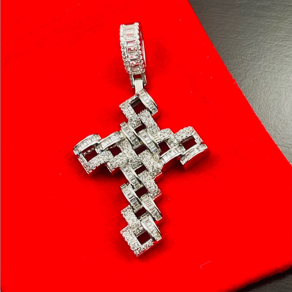 Solid 925 Silver Cross Pendant Plata - image 1